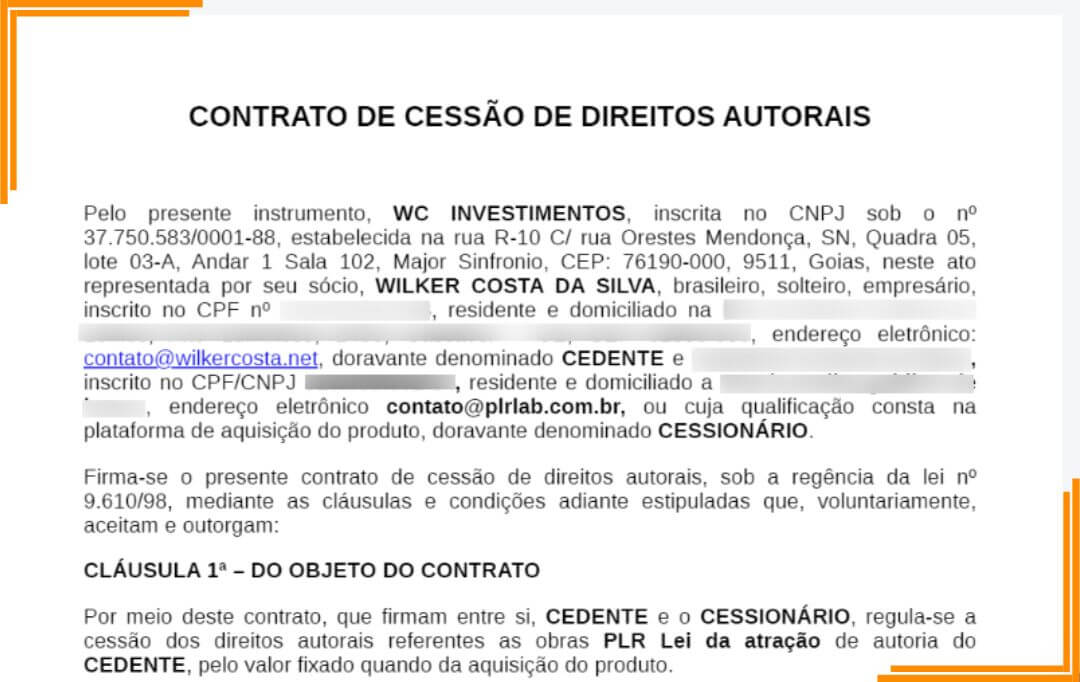 print contrato direitos autorais